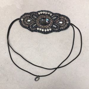 Metallic Bead and rhinestone headband